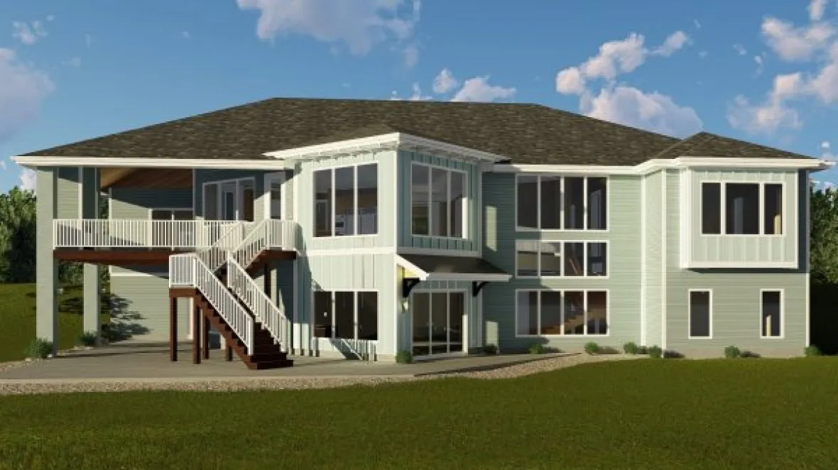 Rear Elevation for House Plan #702442