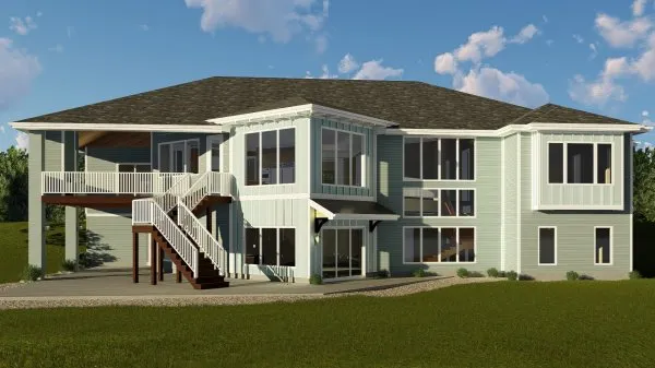 Rear Elevation for House Plan #702442