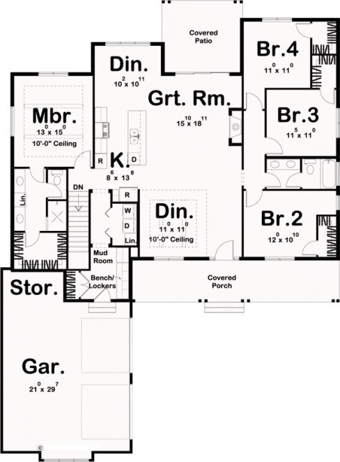 Main Floor Plan for House Plan #709891