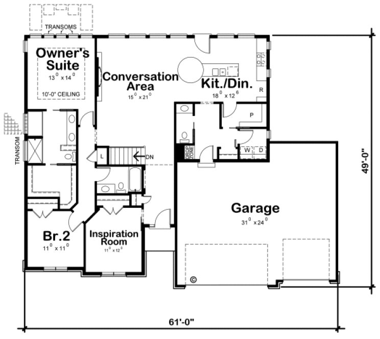 Main Floor Plan for House Plan #151761