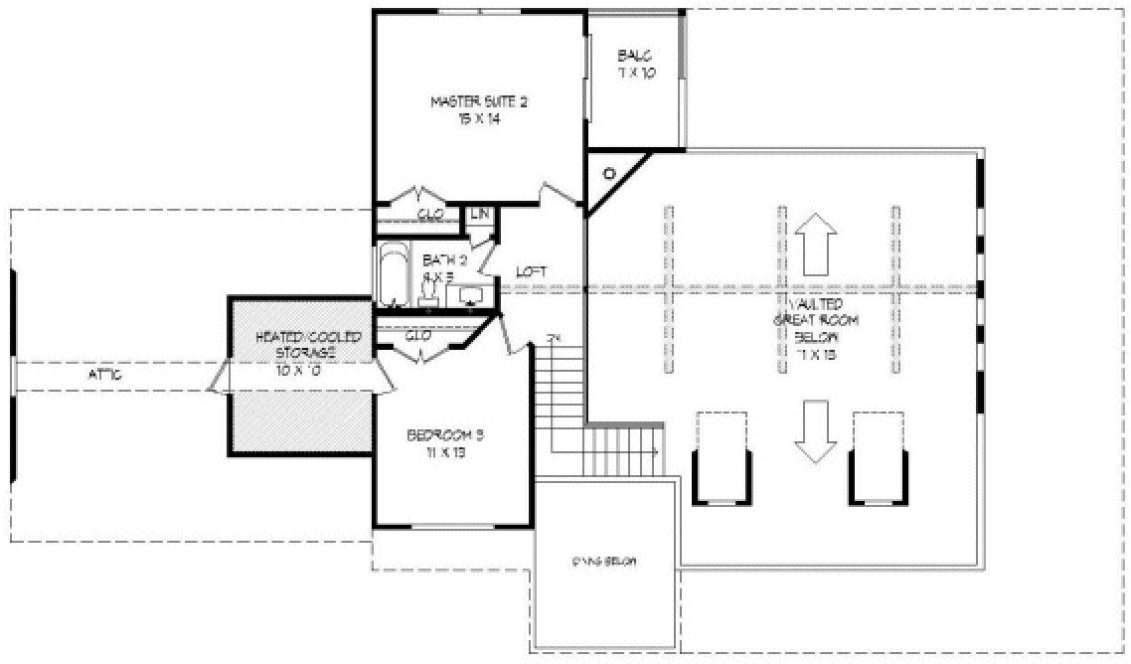 Second Floor Plan for House Plan #699222