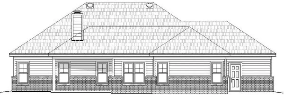 Rear Elevation for House Plan #690902