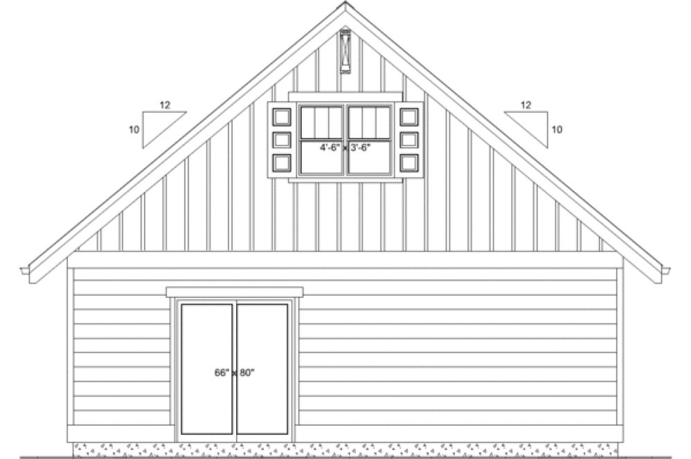 Rear Elevation for House Plan #195525