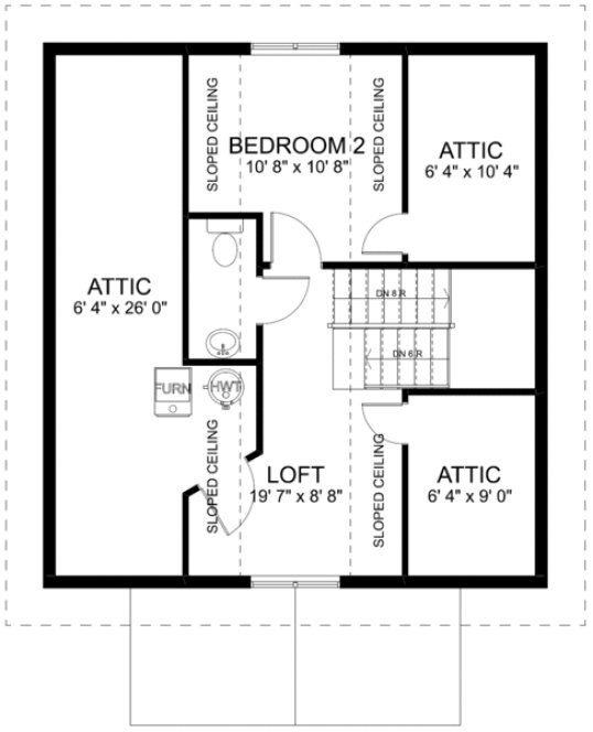 Second Floor Plan for House Plan #195525