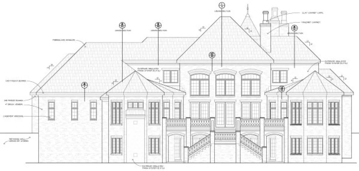 Rear Elevation for House Plan #153864