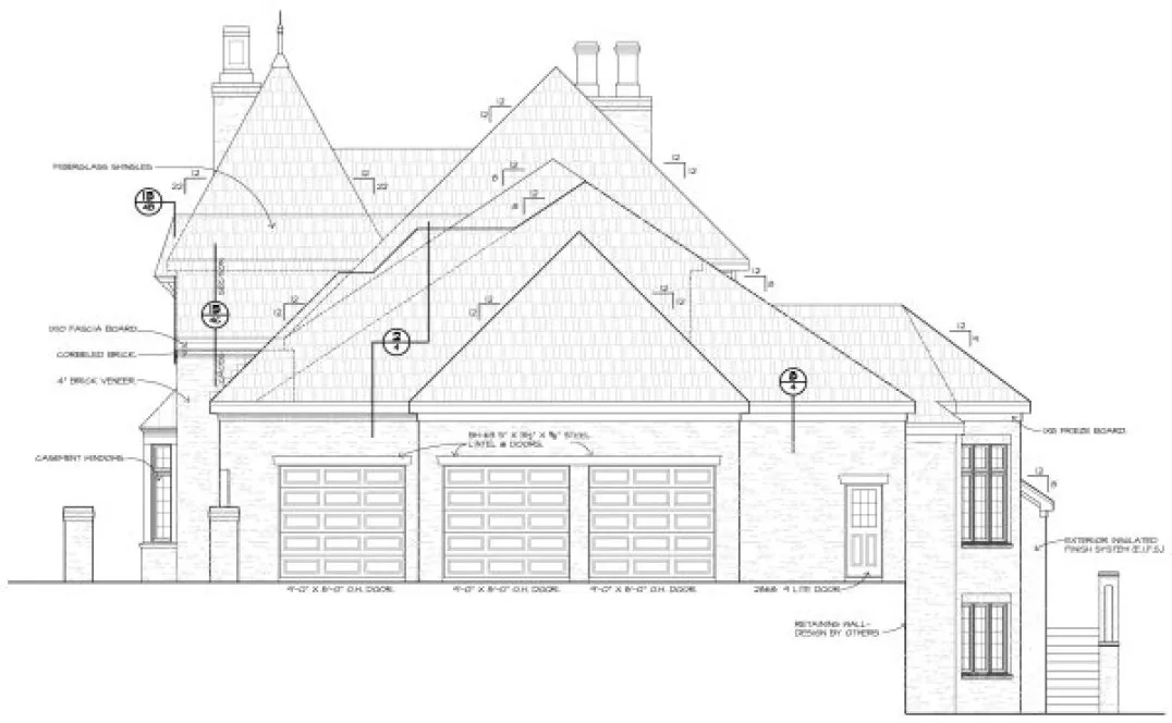 Right Elevation for House Plan #153864