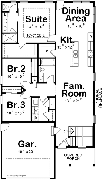 Main Floor Plan for House Plan #157161