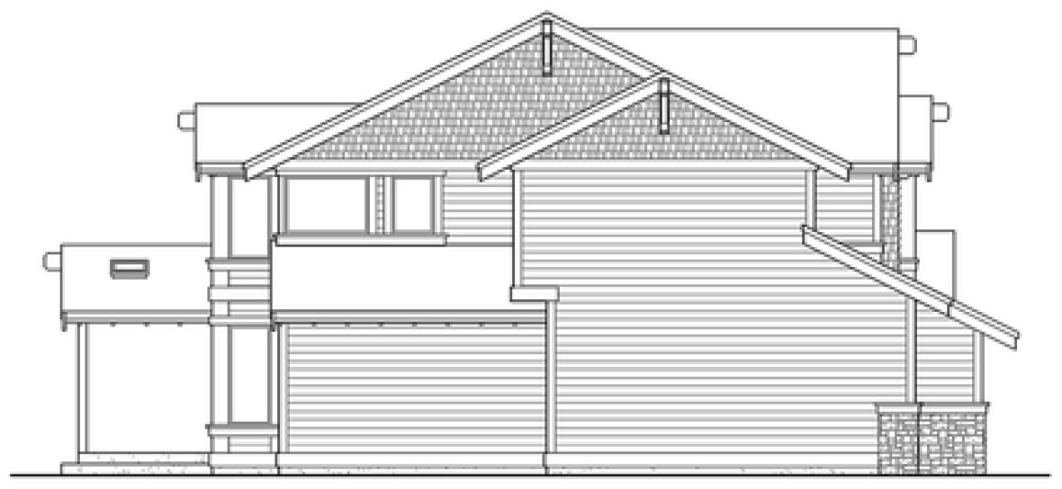 Left Elevation for House Plan #330292