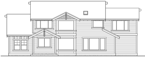 Rear Elevation for House Plan #330292