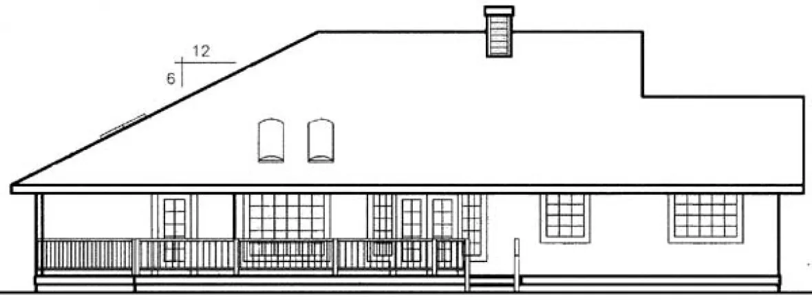 Rear Elevation for House Plan #161223