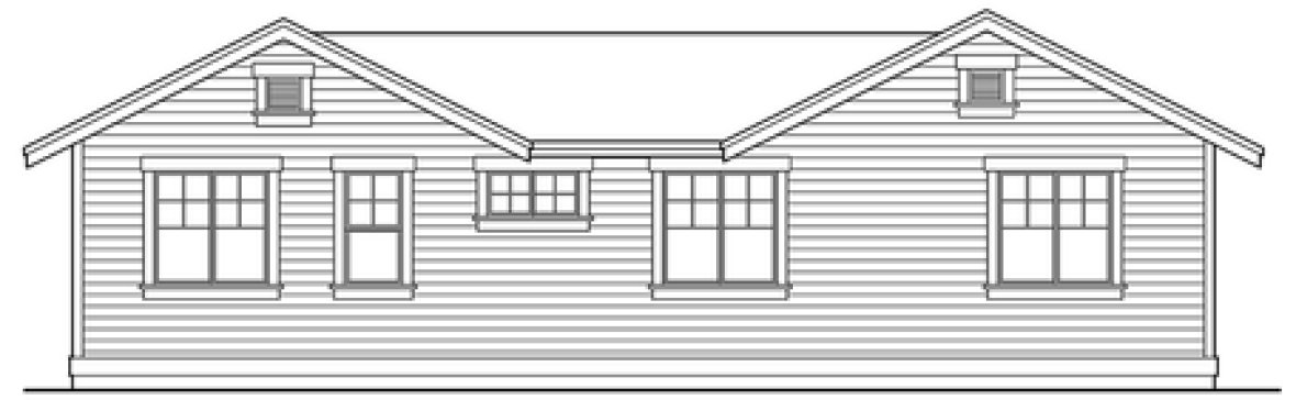 Rear Elevation for House Plan #332551