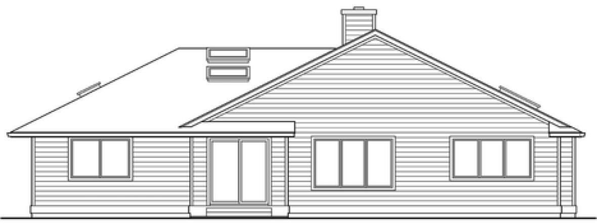 Rear Elevation for House Plan #334561