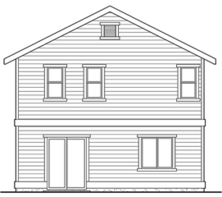 Rear Elevation for House Plan #335061