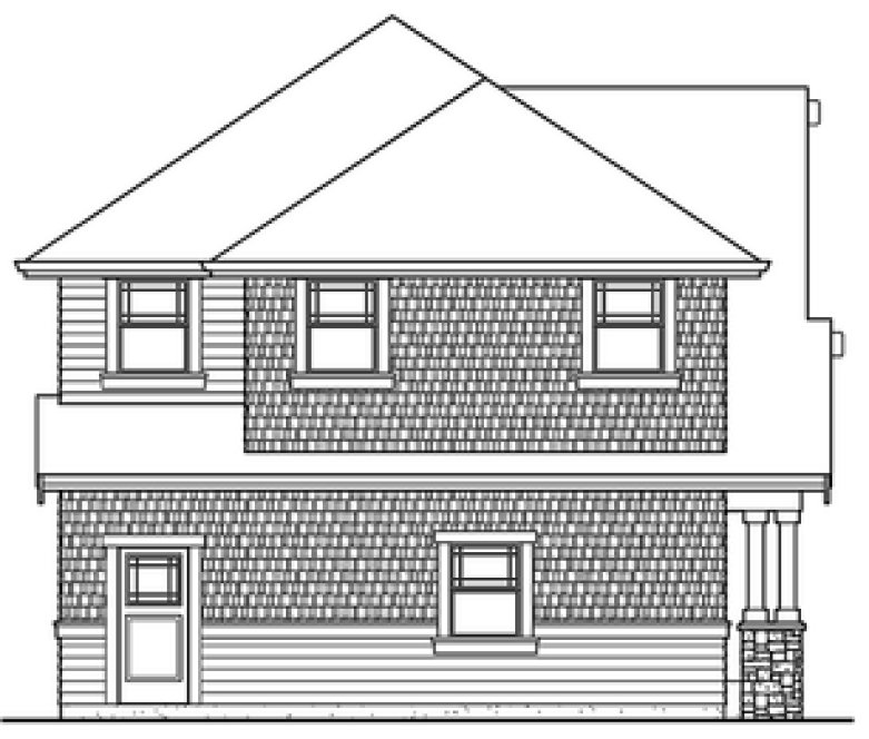 Left Elevation for House Plan #333842