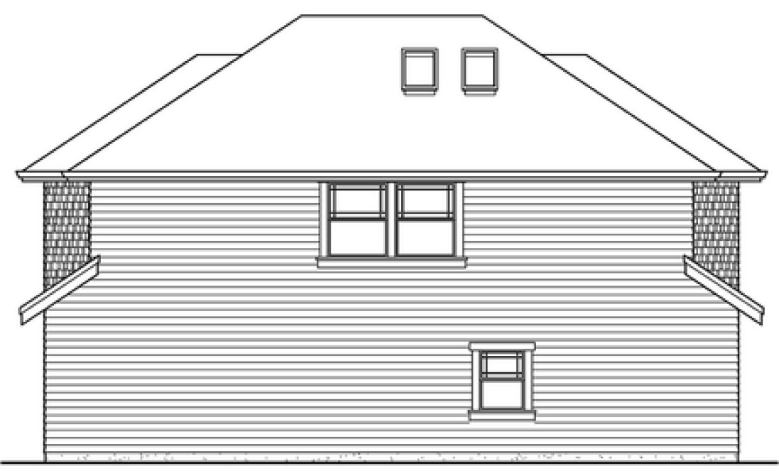 Rear Elevation for House Plan #333842