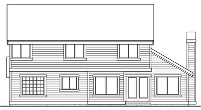 Rear Elevation for House Plan #335622