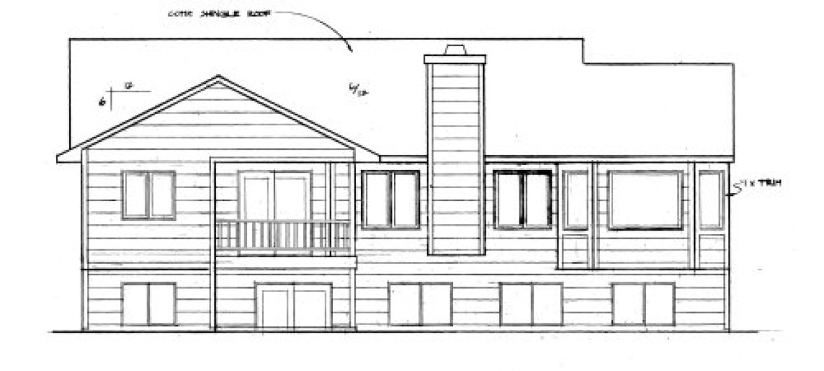 Rear Elevation for House Plan #359651