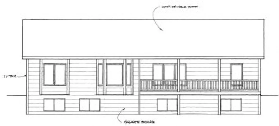 Rear Elevation for House Plan #350051