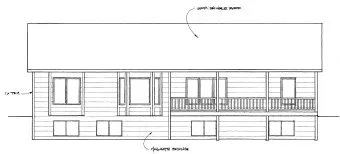 Rear Elevation for House Plan #350051
