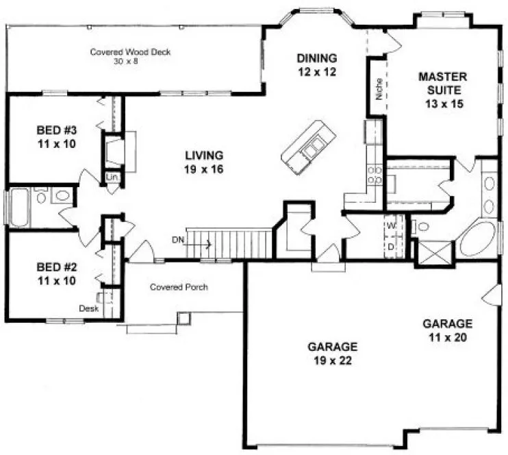 Main Floor Plan for House Plan #350051