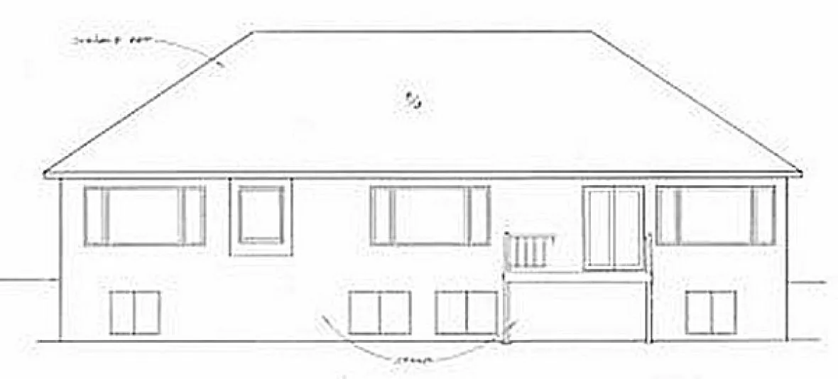 Rear Elevation for House Plan #351451