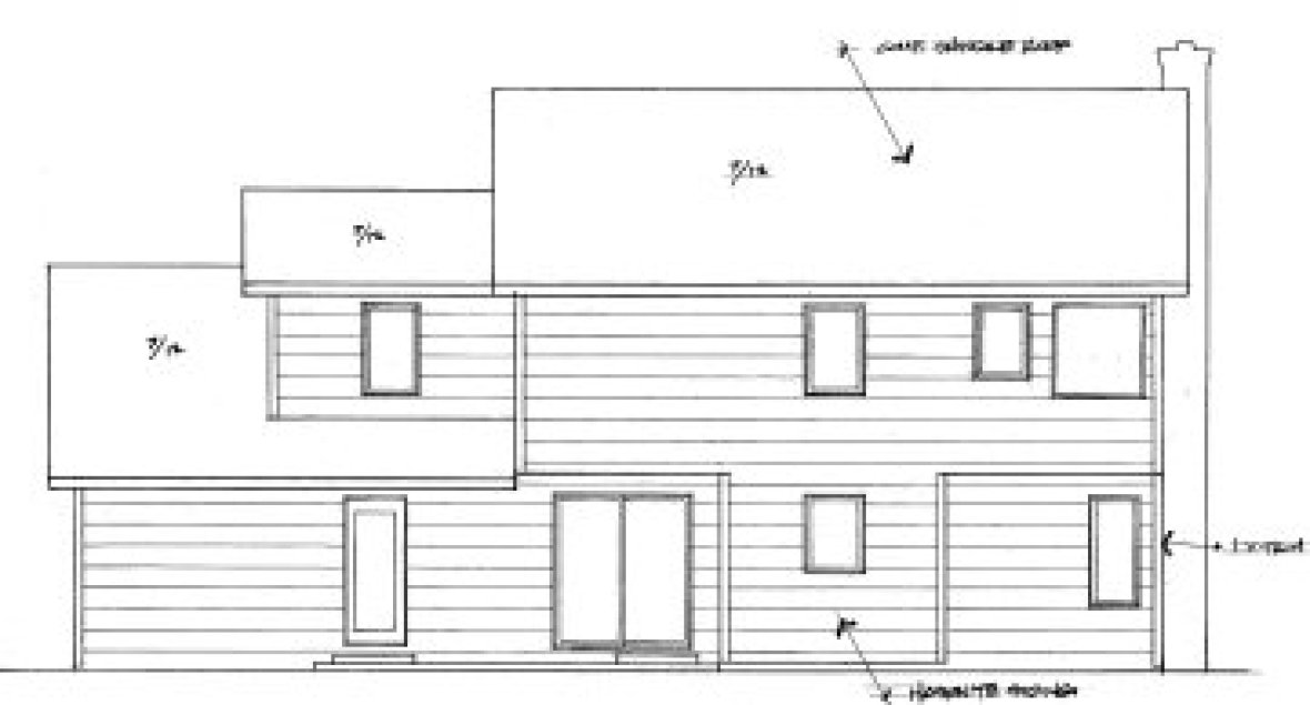 Rear Elevation for House Plan #352551