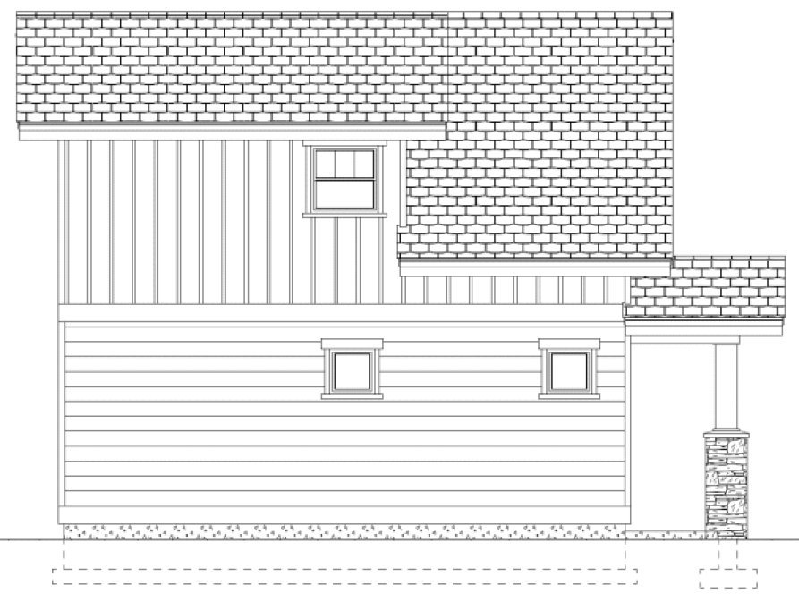 Left Elevation for House Plan #195524