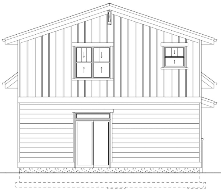 Rear Elevation for House Plan #195524