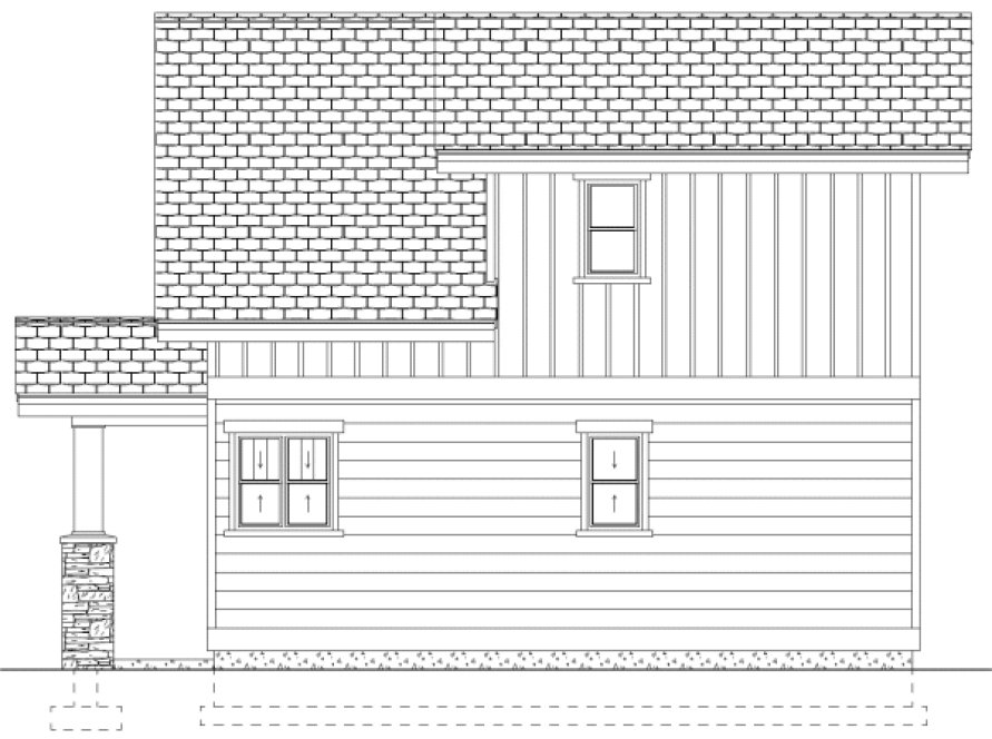 Right Elevation for House Plan #195524