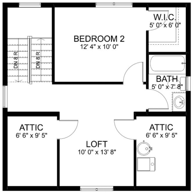 Second Floor Plan for House Plan #195524