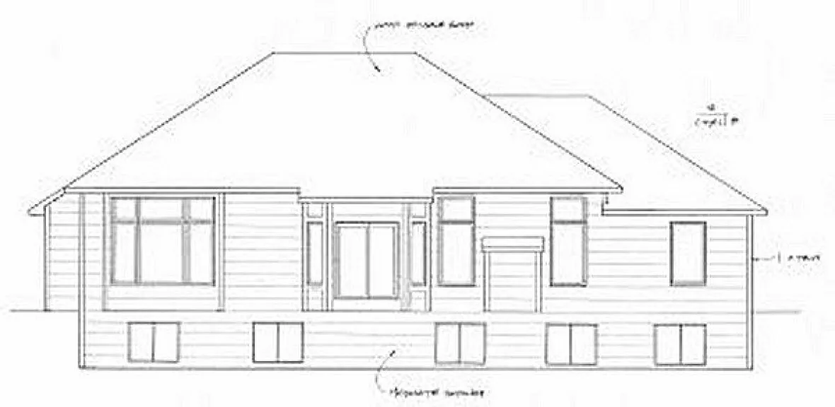 Rear Elevation for House Plan #358551