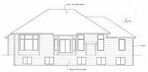Rear Elevation for House Plan #358551