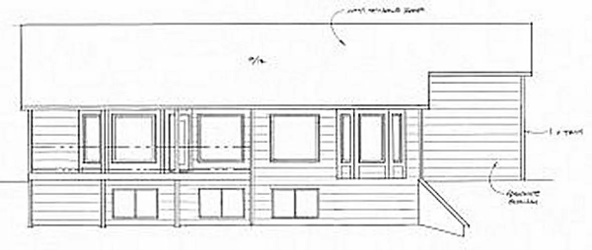 Rear Elevation for House Plan #354051