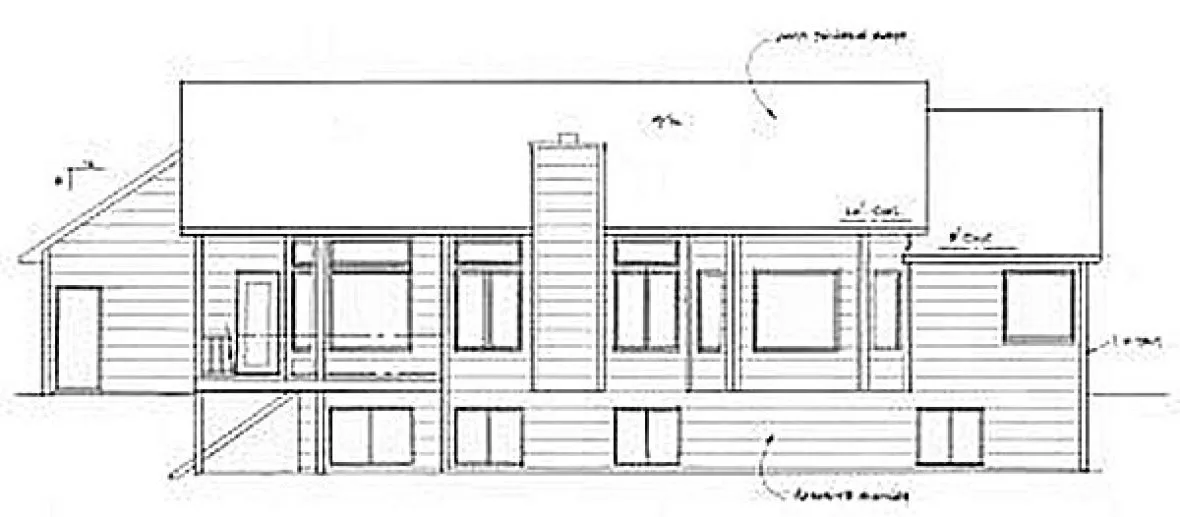 Rear Elevation for House Plan #350451
