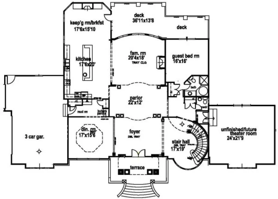 Main Floor Plan for House Plan #393674