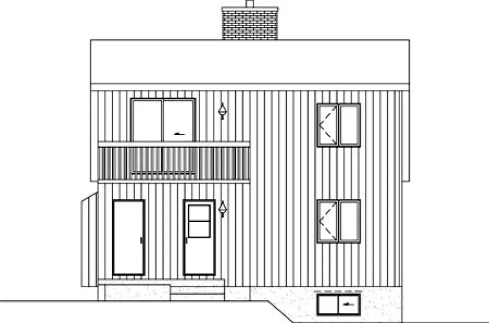 Rear Elevation for House Plan #175200