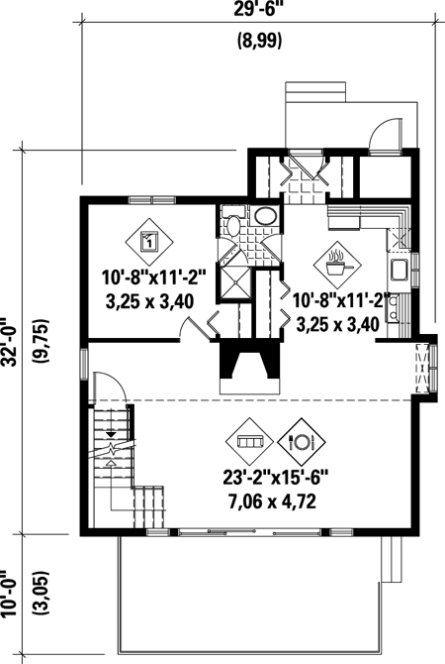 Main Floor Plan for House Plan #175200
