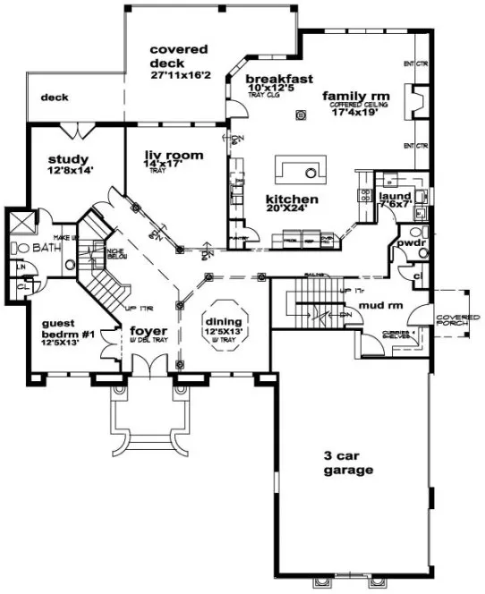 Main Floor Plan for House Plan #391014