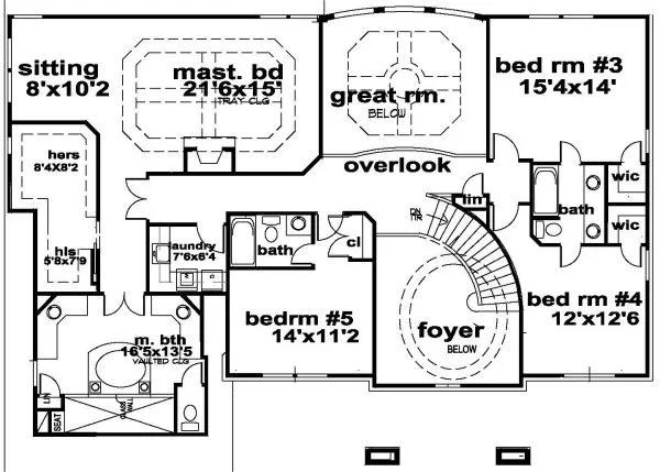 Second Floor Plan for House Plan #398993
