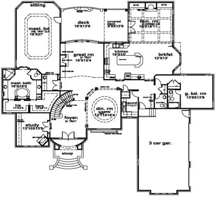Main Floor Plan for House Plan #392094