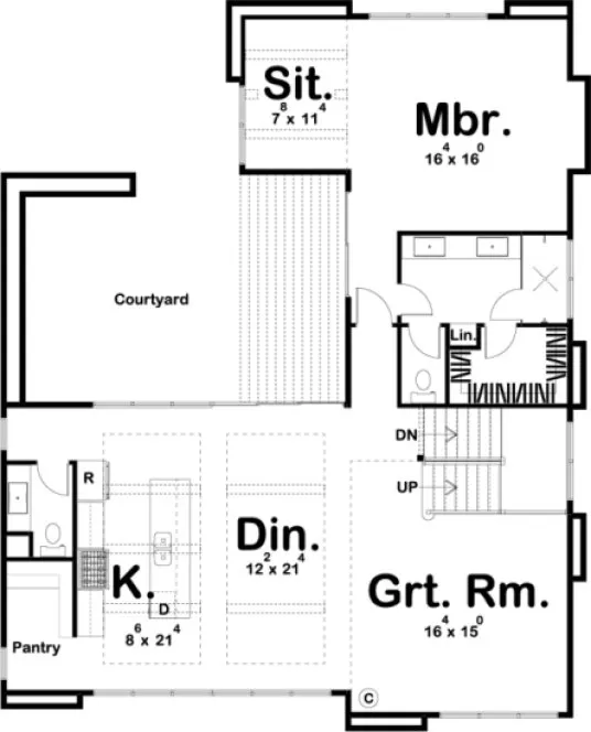 Main Floor Plan for House Plan #702862
