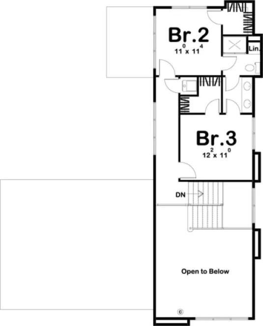 Second Floor Plan for House Plan #702862