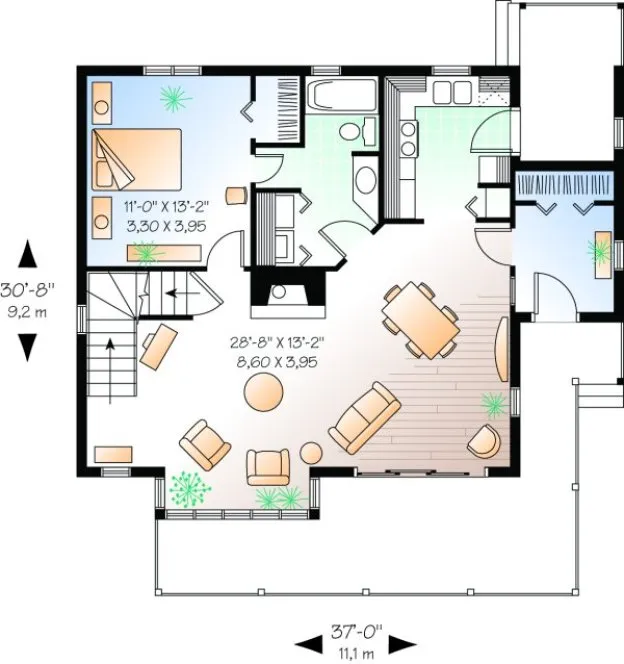 Main Floor Plan for House Plan #142454