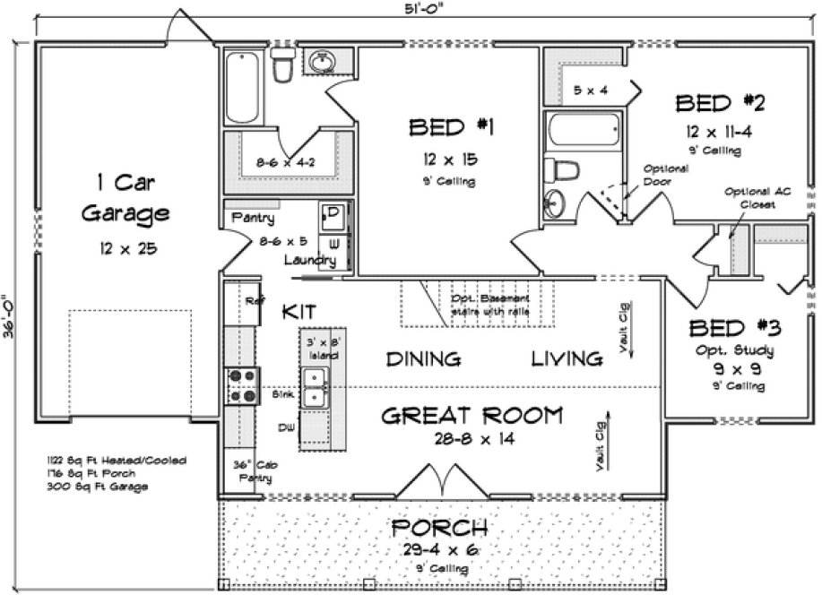 Main Floor Plan for House Plan #242211