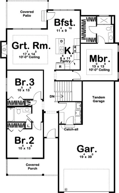 Main Floor Plan for House Plan #707641