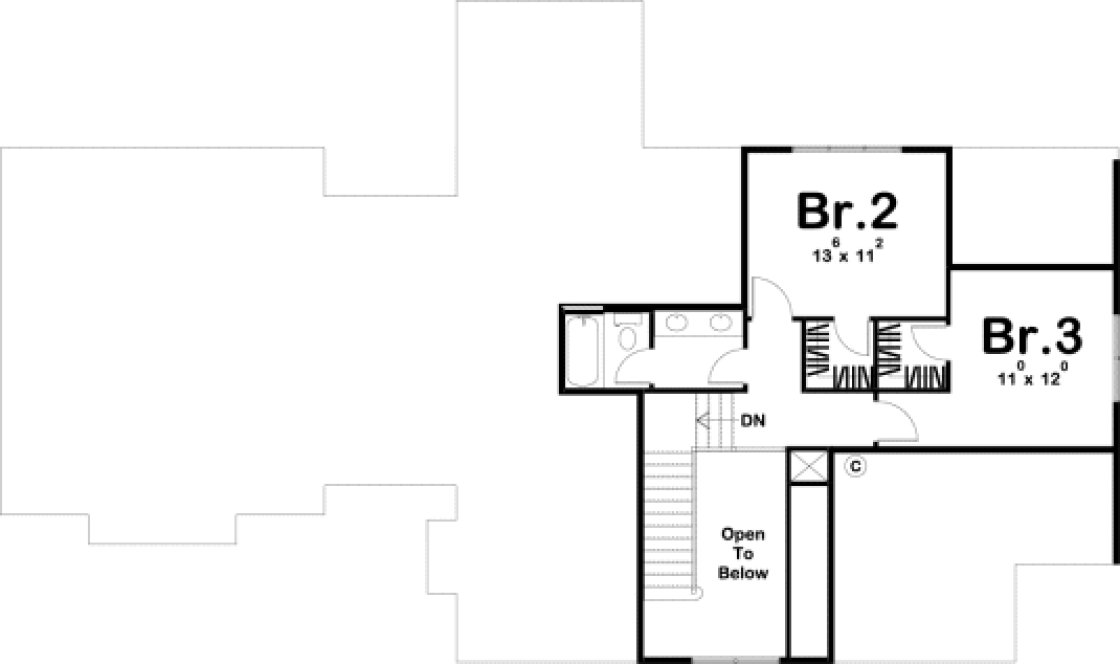 Second Floor Plan for House Plan #704332