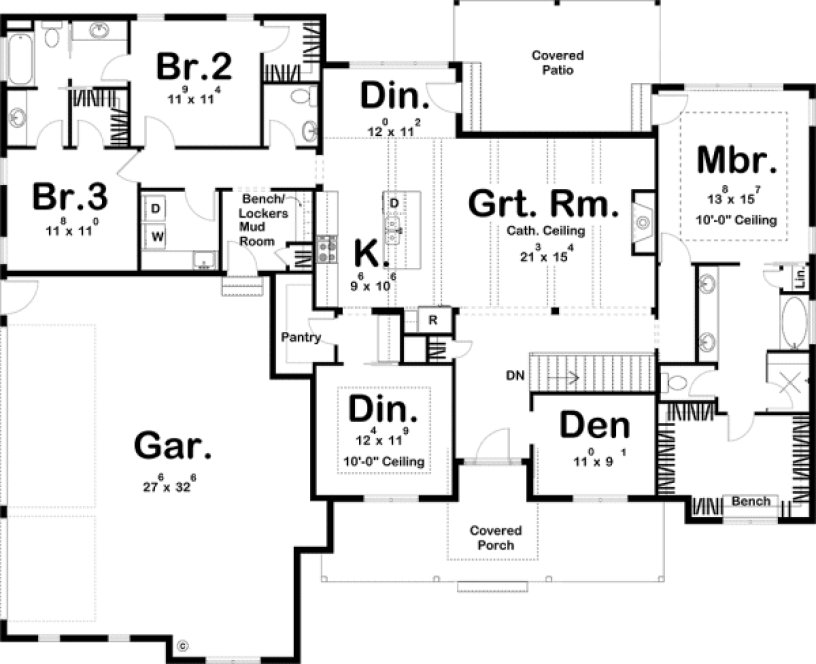 Main Floor Plan for House Plan #707332