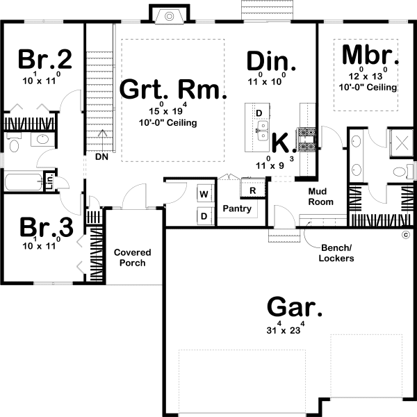 Main Floor Plan for House Plan #707541