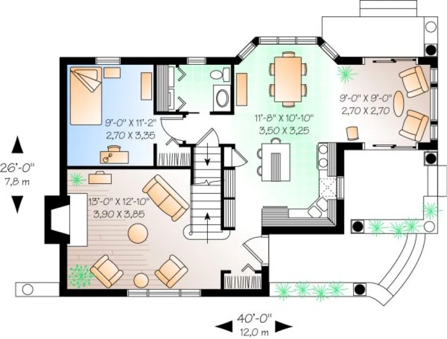 Main Floor Plan for House Plan #144452