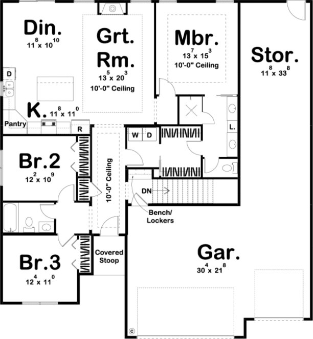 Main Floor Plan for House Plan #707161